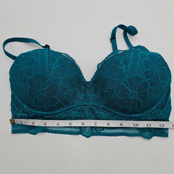 Victoria's Secret Pink Size M Teal Lace Padded Bralette - Picture 5 of 5